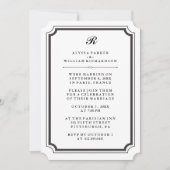 Elegant Monogram Formele Na-Huwelijksreceptie Kaart (Voorkant)