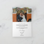 Elegant Monogram Foto Bruiloft Bedankkaart (Binnen)