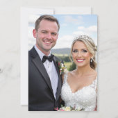 Elegant Monogram Foto Bruiloft Zwart en Wit Save The Date (Achterkant)