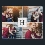 Elegant Monogram Foto Collage Puzzel<br><div class="desc">Pas het aan met uw trouwdatum,  familienaam of een tekst van uw keuze voor een mooi en uniek cadeau en een unieke wens.</div>