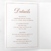 Elegant Monogram Foto Formele Terracotta Wedding Drieluik Uitnodiging (Binnenzijde eerst)