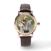 Elegant Monogram Foto Horloge (Voorkant)