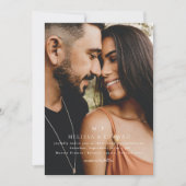 Elegant Monogram Foto minimalistisch huwelijk Kaart (Voorkant)