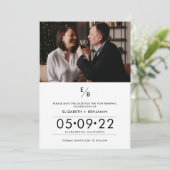 Elegant Monogram Foto Vow Renewal Save The Date (Staand voorkant)