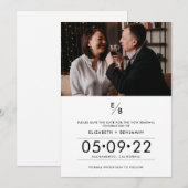 Elegant Monogram Foto Vow Renewal Save The Date (Voorkant / Achterkant)