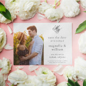Elegant Monogram Foto Weddenschap Save the Date