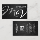 Elegant Monogram Fotografie Visitekaartje (Voorkant / Achterkant)