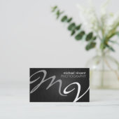 Elegant Monogram Fotografie Visitekaartje (Staand voorkant)