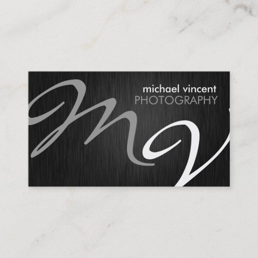 Elegant Monogram Fotografie Visitekaartje (Voorkant)
