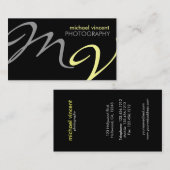 Elegant Monogram Fotografie Visitekaartje (Voorkant / Achterkant)