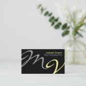 Elegant Monogram Fotografie Visitekaartje (Staand voorkant)