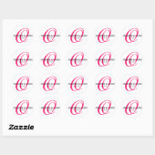 Elegant Monogram Framboos Roze Bruiloft Sticker (Vel)