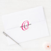 Elegant Monogram Framboos Roze Bruiloft Sticker (Envelop)