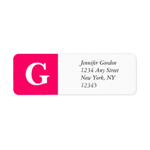 Elegant Monogram G Retouradres Label Roze