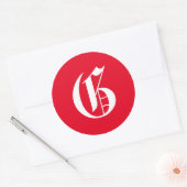 Elegant monogram G Ronde Sticker (Envelop)