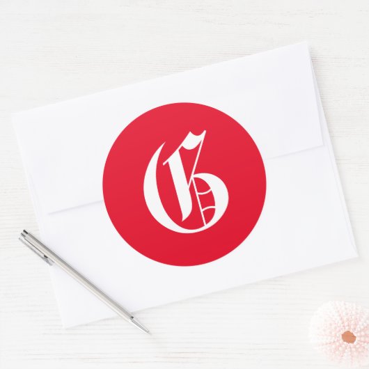 Elegant monogram G Ronde Sticker (Envelop)