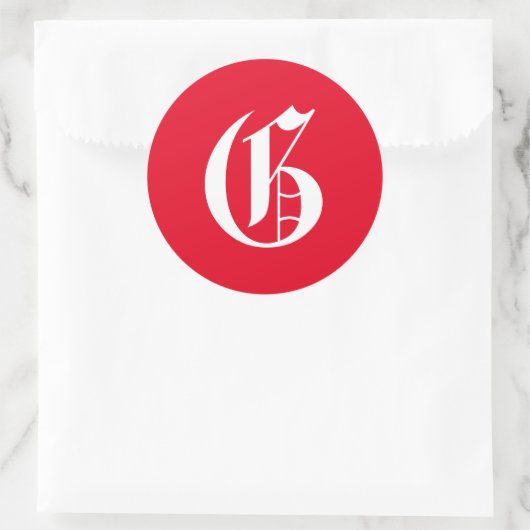 Elegant monogram G Ronde Sticker (Tas)