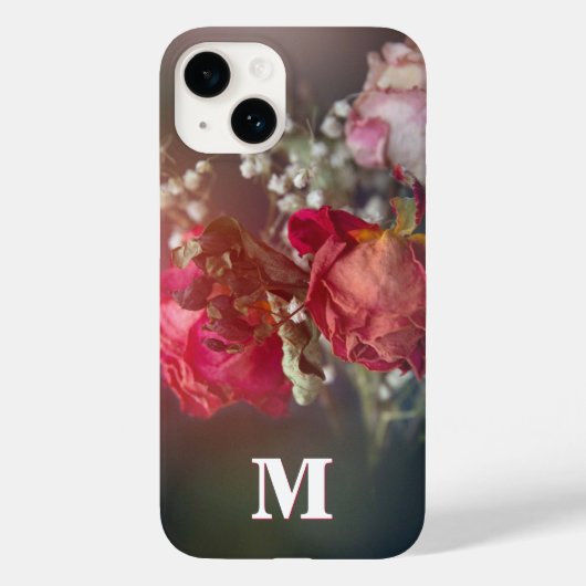 Elegant Monogram Gedroogde Bloemen Aangepaste iPho Case-Mate iPhone Case (Achterkant)