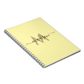 Elegant Monogram Geel Scriptie Kantoor School Notitieboek (Rechterzijde)