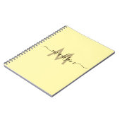 Elegant Monogram Geel Scriptie Kantoor School Notitieboek (Linkerzijde)