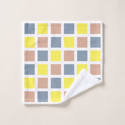 Elegant MONOGRAM Geometric Pastel Squares Bad Handdoek (Wasdoekje)