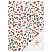 Elegant monogram geometrisch patroon klembord (Achterkant)