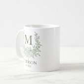 Elegant Monogram Gepersonaliseerde Koffie Mok (Voorkant links)