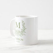 Elegant Monogram Gepersonaliseerde Koffie Mok (Voorkant links)