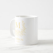Elegant Monogram Gepersonaliseerde Koffie Mok (Voorkant links)