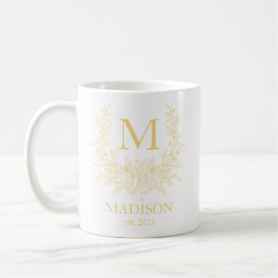 Elegant Monogram Gepersonaliseerde Koffie Mok