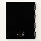 Elegant Monogram Gepersonaliseerde Schoonheidszake Notitieboek (Achterkant)