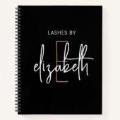 Elegant Monogram Gepersonaliseerde Schoonheidszake Notitieboek (Voorkant)