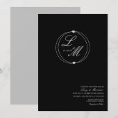 Elegant Monogram Gescript Hartaansluiting Trouw Kaart (Voorkant / Achterkant)