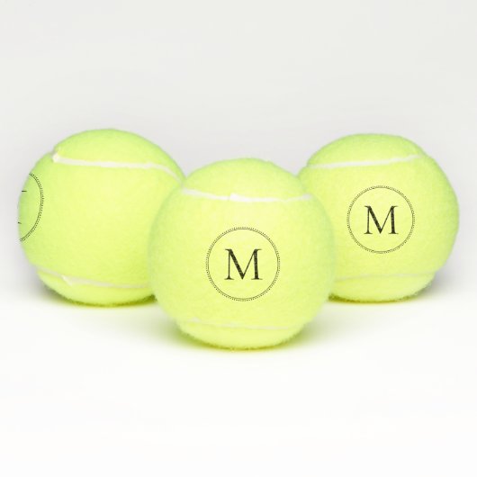 Elegant monogram gestippelde rand tennisballen (Multi)