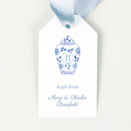 Elegant Monogram Ginger Jar Hostess Cadeaulabel