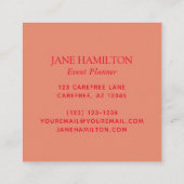 Elegant Monogram Glitter Balloons Vierkante Visitekaartje (Achterkant)