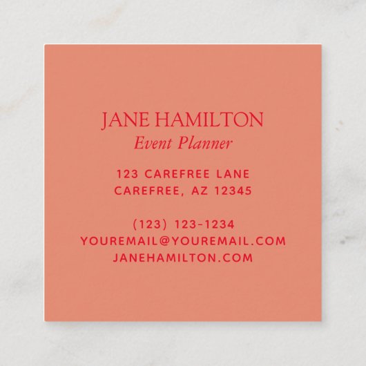 Elegant Monogram Glitter Balloons Vierkante Visitekaartje (Achterkant)