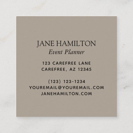 Elegant Monogram Glitter Balloons Vierkante Visitekaartje (Achterkant)