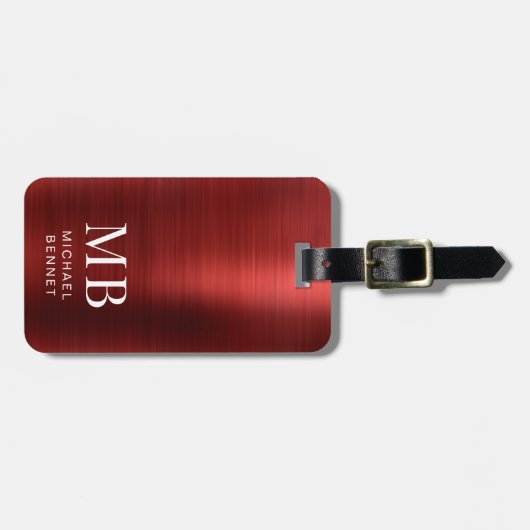 Elegant Monogram Gold Bagagelabel (Voorkant horizontaal)