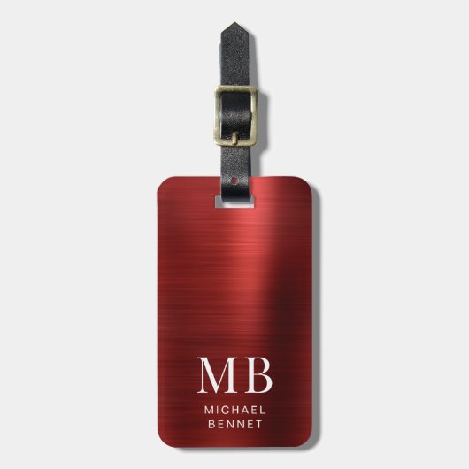 Elegant Monogram Gold Bagagelabel (Voorkant verticaal)