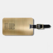 Elegant Monogram Gold Bagagelabel (Voorkant horizontaal)