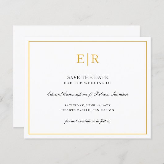 Elegant Monogram Gold Budget Weduwnaar sparen de d (Voorkant / Achterkant)