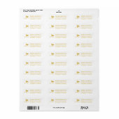 Elegant Monogram Gold Butterfly Retouradres Etiket (Full Sheet)