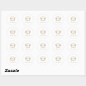 Elegant Monogram Gold Classic Round Sticker (Vel)