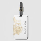 Elegant Monogram Gold Coastal Seashell Bagagelabel (Voorkant (verticaal))