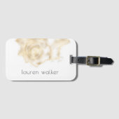 Elegant Monogram Gold Coastal Seashell Bagagelabel (Voorkant (horizontaal))