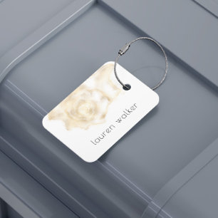 Elegant Monogram Gold Coastal Seashell Bagagelabel