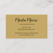 Elegant Monogram Gold en zwart Visitekaartje (Achterkant)