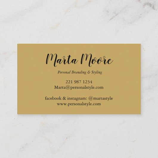 Elegant Monogram Gold en zwart Visitekaartje (Achterkant)