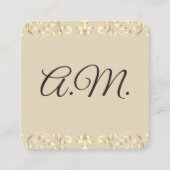Elegant Monogram Gold Floral Vierkante Visitekaartje (Voorkant)